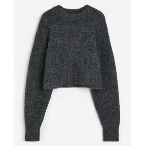 H&M Cropped Charcoal Gray Women's Sweater, Size М